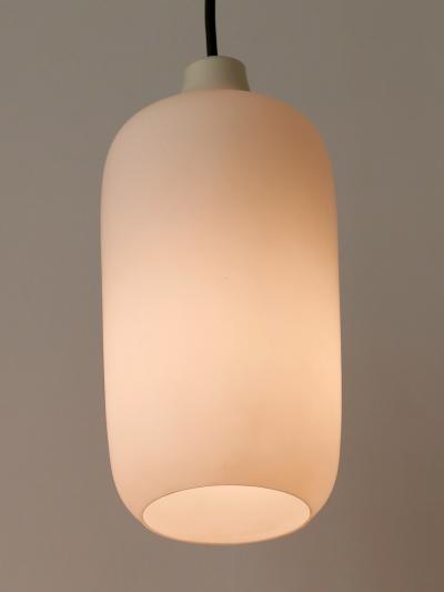 Set of Two Elegant Scandinavian Opaline Glass Pendant Lamps 1960s