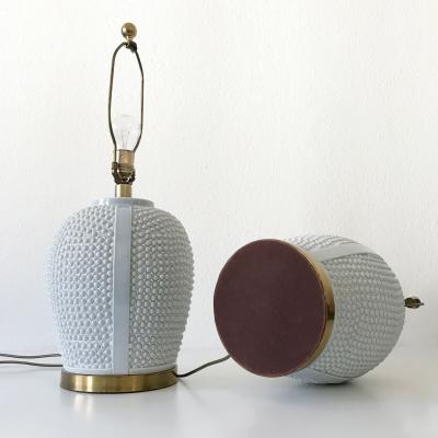 Set of Two Exceptional Mid Century Modern Ceramic Table Lamps Germany 1960s