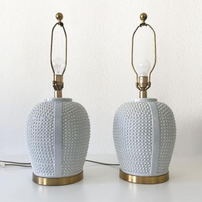 Set of Two Exceptional Mid Century Modern Ceramic Table Lamps Germany 1960s