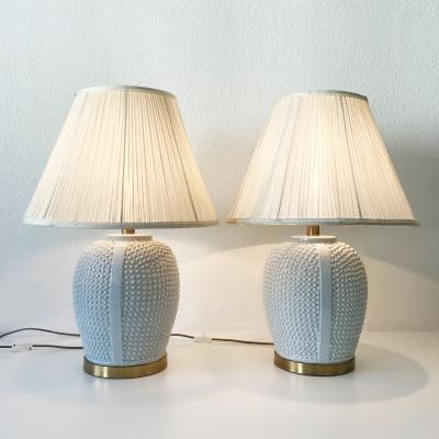 Set of Two Exceptional Mid Century Modern Ceramic Table Lamps Germany 1960s