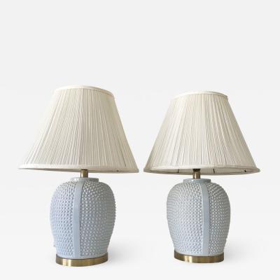 Set of Two Exceptional Mid Century Modern Ceramic Table Lamps Germany 1960s