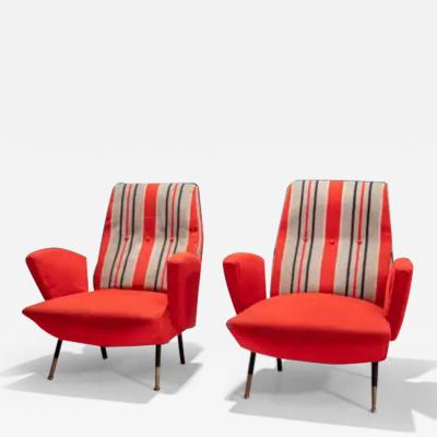 Set of Two Italian Disco Chairs in Original Upholstery 1960s
