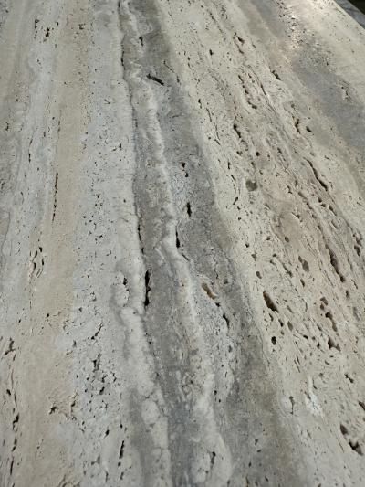 Set of Two Italian Travertine Console Tables 1970s
