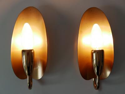 Set of Two Lovely Mid Century Modern Brass Sconces or Wall Lamps Germany 1950s