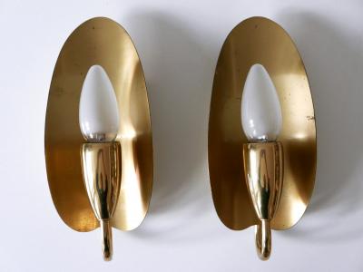 Set of Two Lovely Mid Century Modern Brass Sconces or Wall Lamps Germany 1950s