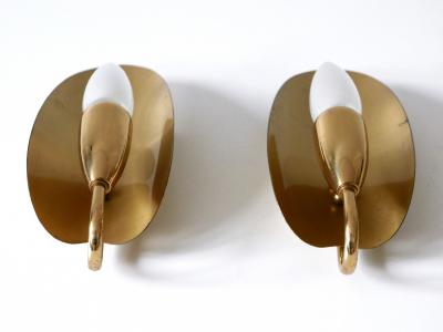 Set of Two Lovely Mid Century Modern Brass Sconces or Wall Lamps Germany 1950s