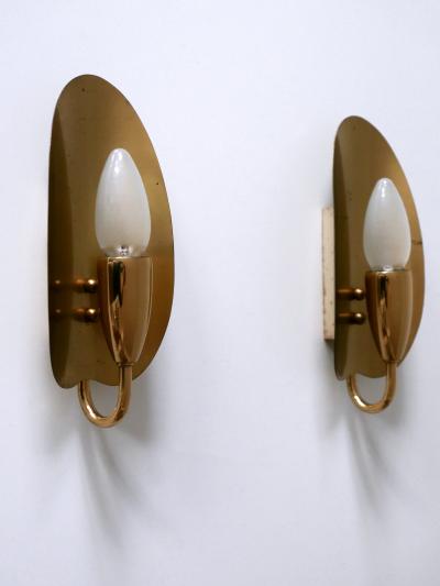 Set of Two Lovely Mid Century Modern Brass Sconces or Wall Lamps Germany 1950s
