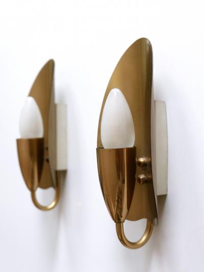 Set of Two Lovely Mid Century Modern Brass Sconces or Wall Lamps Germany 1950s
