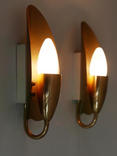 Set of Two Lovely Mid Century Modern Brass Sconces or Wall Lamps Germany 1950s