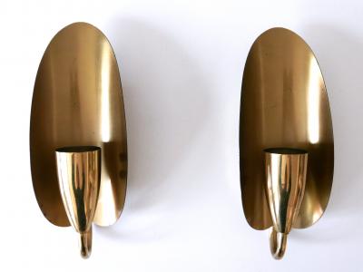 Set of Two Lovely Mid Century Modern Brass Sconces or Wall Lamps Germany 1950s