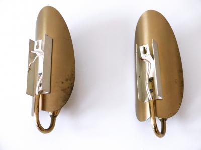 Set of Two Lovely Mid Century Modern Brass Sconces or Wall Lamps Germany 1950s