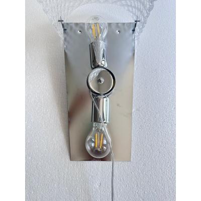 Set of Two MCM Transparent Graniglia Rombus Murano Glass Wall Sconces