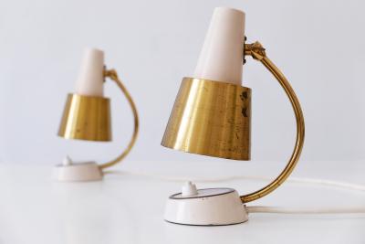 Set of Two Mid Century Modern Bedside Table Lamps or Wall Lights 1950s