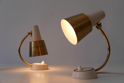 Set of Two Mid Century Modern Bedside Table Lamps or Wall Lights 1950s