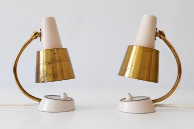 Set of Two Mid Century Modern Bedside Table Lamps or Wall Lights 1950s