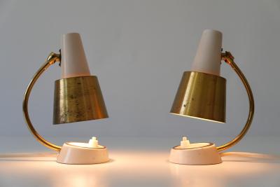 Set of Two Mid Century Modern Bedside Table Lamps or Wall Lights 1950s