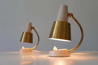 Set of Two Mid Century Modern Bedside Table Lamps or Wall Lights 1950s