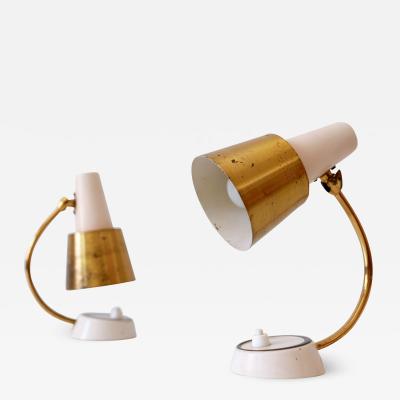 Set of Two Mid Century Modern Bedside Table Lamps or Wall Lights 1950s