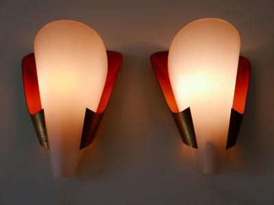 Set of Two Mid Century Modern Brass Lucite Sconces Germany 1960s