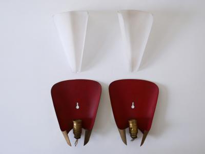 Set of Two Mid Century Modern Brass Lucite Sconces Germany 1960s