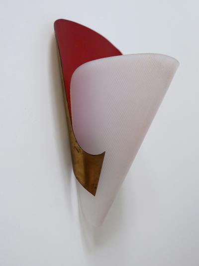 Set of Two Mid Century Modern Brass Lucite Sconces Germany 1960s