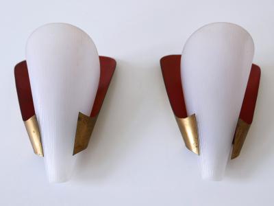 Set of Two Mid Century Modern Brass Lucite Sconces Germany 1960s