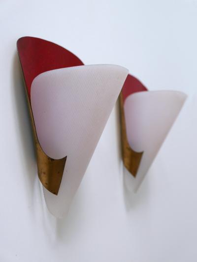 Set of Two Mid Century Modern Brass Lucite Sconces Germany 1960s