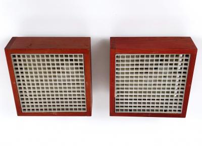 Set of Two Mid Century Modern Pine Wood Flush Mount or Ceiling Lamp Sweden 1970s