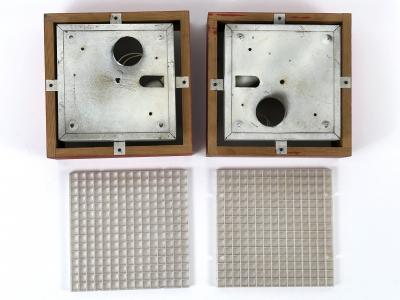 Set of Two Mid Century Modern Pine Wood Flush Mount or Ceiling Lamp Sweden 1970s