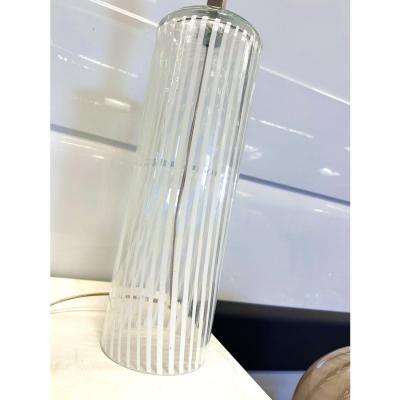 Set of Two Milky White Canne Di Filigrana Filigree Rods Murano Glass