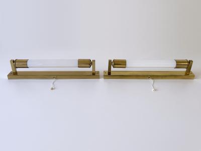 Set of Two Rare Art Deco Bauhaus Bedside Sconces or Wall Lamps Germany 1950s