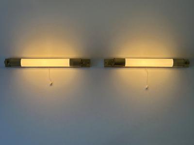 Set of Two Rare Art Deco Bauhaus Bedside Sconces or Wall Lamps Germany 1950s