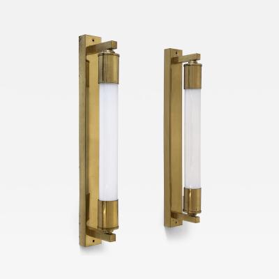 Set of Two Rare Art Deco Bauhaus Bedside Sconces or Wall Lamps Germany 1950s