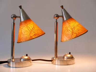 Set of Two Rare Art Deco Bauhaus Bedside Table Lamps or Sconces Germany 1920s