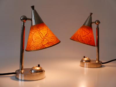 Set of Two Rare Art Deco Bauhaus Bedside Table Lamps or Sconces Germany 1920s