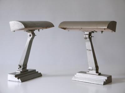 Set of Two Rare Art Deco Desk or Table Lamps from An US Cruiser Ship 1920s