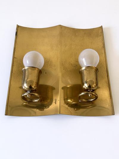 Set of Two Rare Elegant Mid Century Modern Brass Sconces Germany 1950s