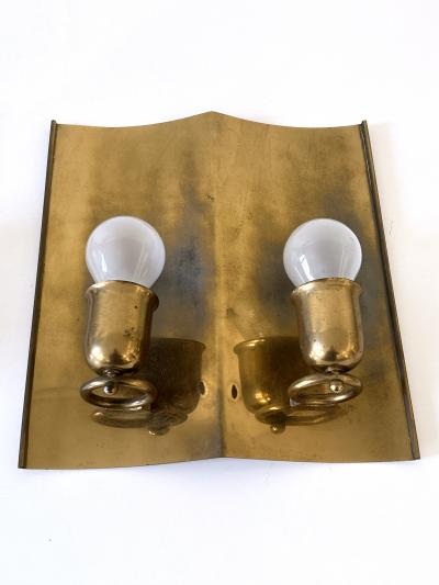 Set of Two Rare Elegant Mid Century Modern Brass Sconces Germany 1950s