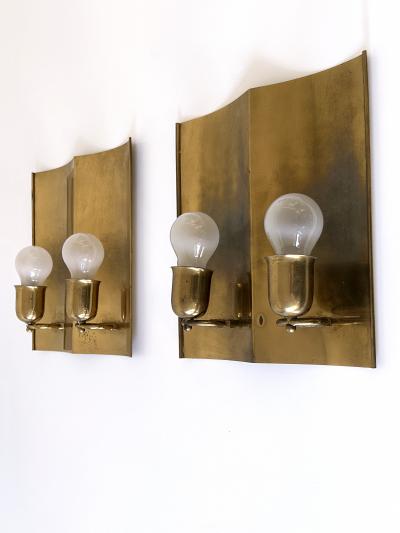 Set of Two Rare Elegant Mid Century Modern Brass Sconces Germany 1950s