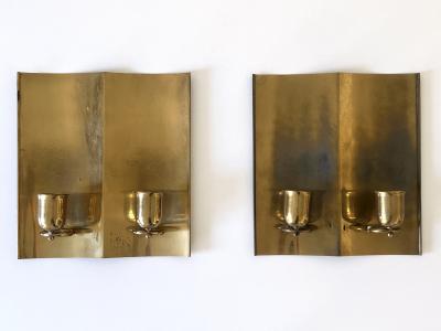 Set of Two Rare Elegant Mid Century Modern Brass Sconces Germany 1950s