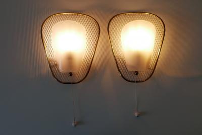Set of Two Rare Elegant Mid Century Modern Sconces or Wall Lamps Germany 1950s