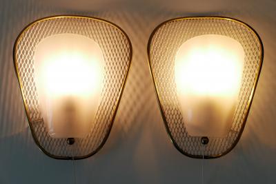 Set of Two Rare Elegant Mid Century Modern Sconces or Wall Lamps Germany 1950s