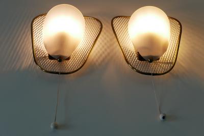 Set of Two Rare Elegant Mid Century Modern Sconces or Wall Lamps Germany 1950s