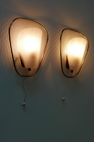 Set of Two Rare Elegant Mid Century Modern Sconces or Wall Lamps Germany 1950s