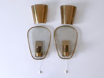 Set of Two Rare Highly Decorative Mid Century Modern Sconces Germany 1950s