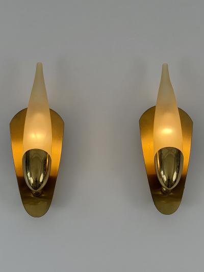 Set of Two Rare Highly Decorative Mid Century Modern Sconces Germany 1950s