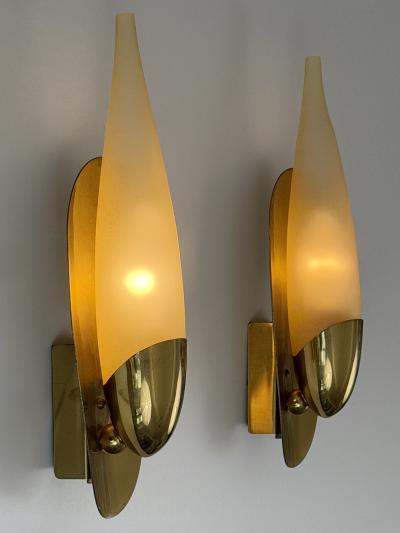 Set of Two Rare Highly Decorative Mid Century Modern Sconces Germany 1950s