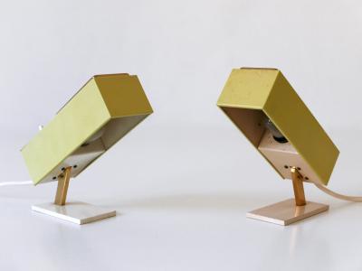Set of Two Rare Lovely Mid Century Modern Bedside Table Lamps Germany 1950s