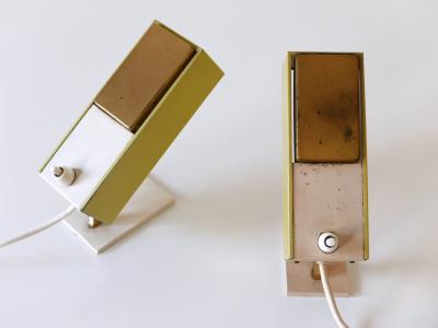 Set of Two Rare Lovely Mid Century Modern Bedside Table Lamps Germany 1950s