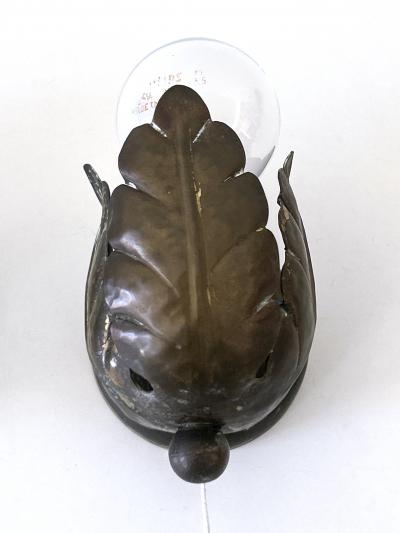 Set of Two Small Lovely Mid Century Brass Sconces Flower Buds Germany 1950s